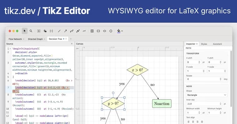 TikZ Editor, WYSIWYG-редактор для диаграмм в LaTeX