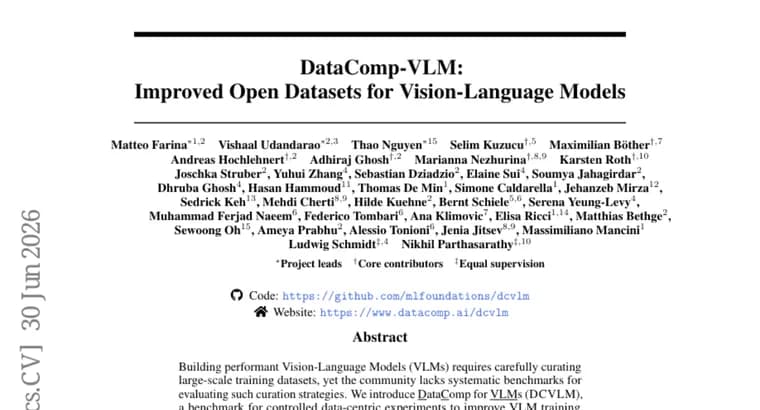 DataComp-VLM: открытый эталон для улучшения датасетов в мультимодальных моделях