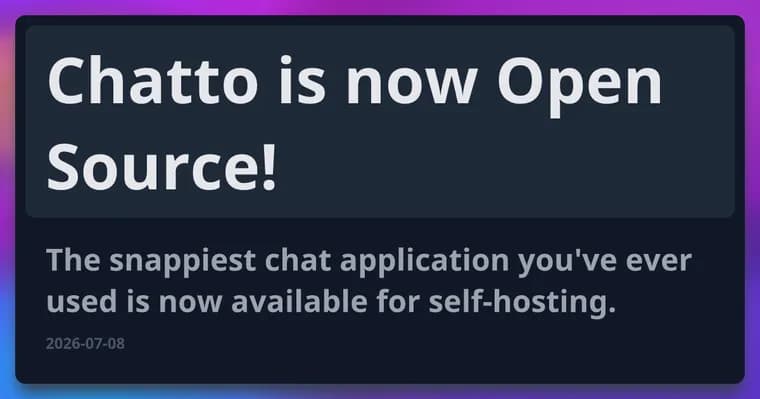 Chatto вышел в Open Source: групповой чат-мессенджер для самостоятельного хостинга
