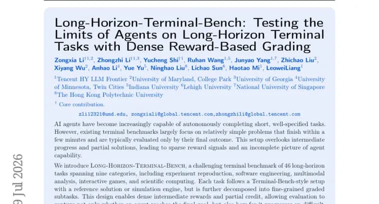 Long-Horizon-Terminal-Bench: бенчмарк проверяет ИИ-агентов на многочасовых терминальных задачах, лучшие модели решают меньше 11%