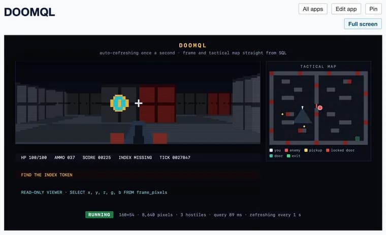 DOOMQL: игру в стиле Doom реализовали целиком на SQL