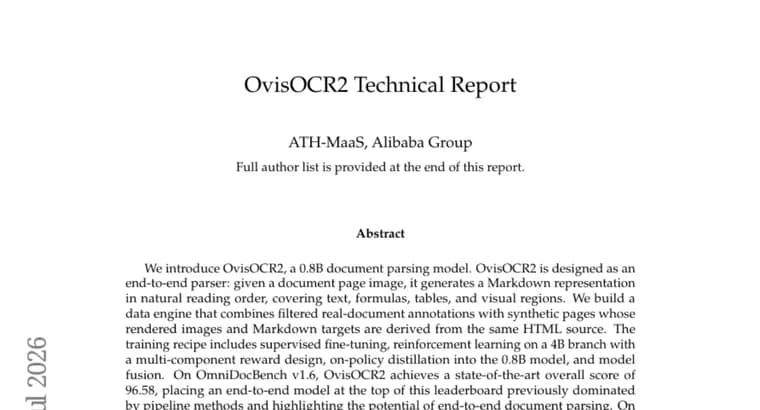 OvisOCR2: компактная модель для распознавания документов побила SOTA на OmniDocBench
