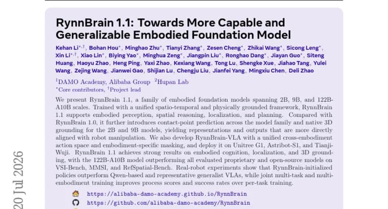 RynnBrain 1.1: модель для роботов обошла конкурентов в тестах на пространственное мышление