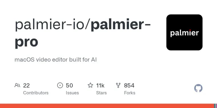 Palmier Pro, видеоредактор для Mac с открытым кодом и ИИ-агентами на таймлайне