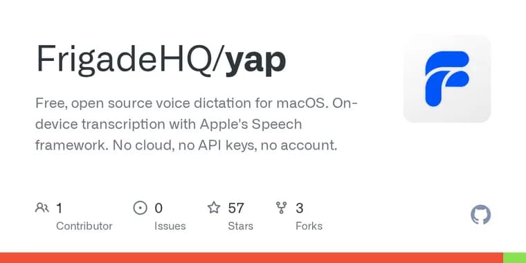 Frigade выпустила Yap, голосовой ввод для macOS без моделей ИИ для скачивания