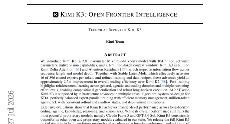 Kimi K3: открытая MoE-модель с 1 млн токенов контекста и 2,8 трлн параметров