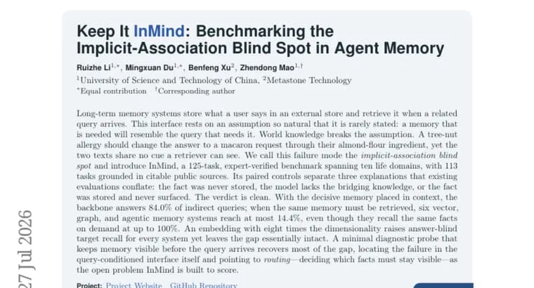 Бенчмарк InMind выявил слепое пятно в памяти ИИ-агентов