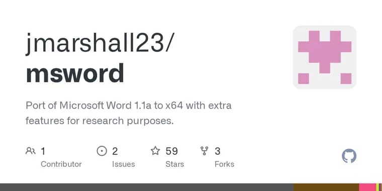 Microsoft Word 1.1a получил нативный x64-порт с открытым кодом и тестами