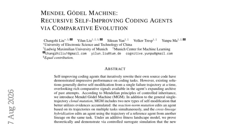Mendel Gödel Machine: ИИ-агент учится переписывать свой код, сравнивая прошлые попытки