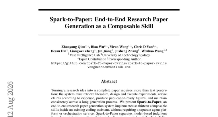 Spark-to-Paper: ИИ-система сама пишет научную статью, от идеи до готовых иллюстраций