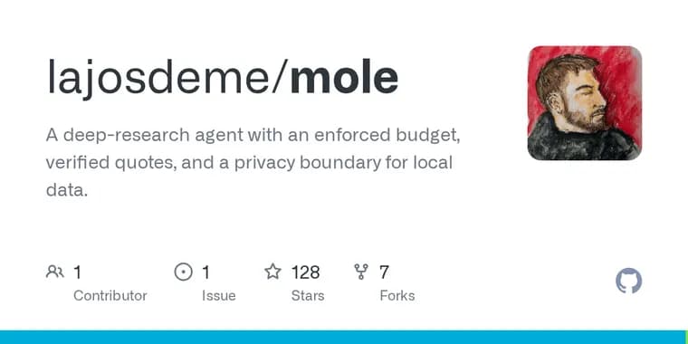 Mole: независимый ИИ-агент для глубоких исследований с жёстким бюджетом на LLM