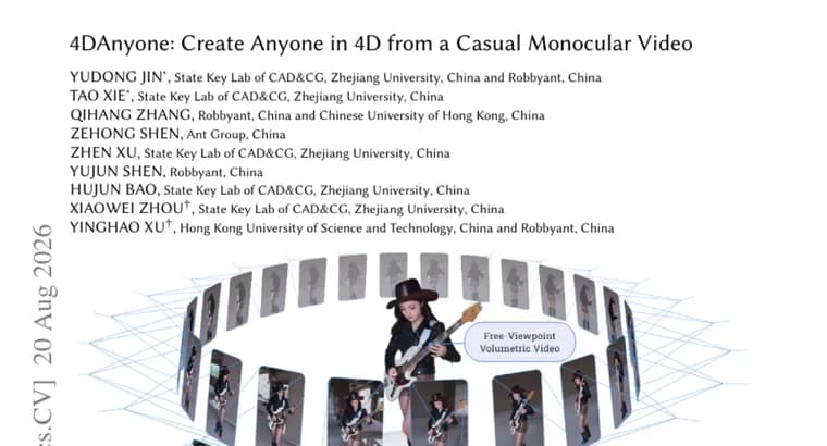 4DAnyone воссоздаёт любого человека в 4D по одному случайному видео