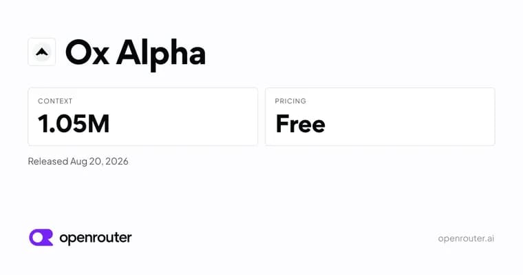 На OpenRouter появилась анонимная модель Ox Alpha с контекстом 1M