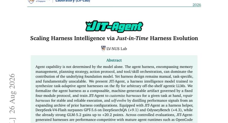 JIT-Agent на лету собирает обвязки для чужих ИИ-агентов и обгоняет GPT-5.6