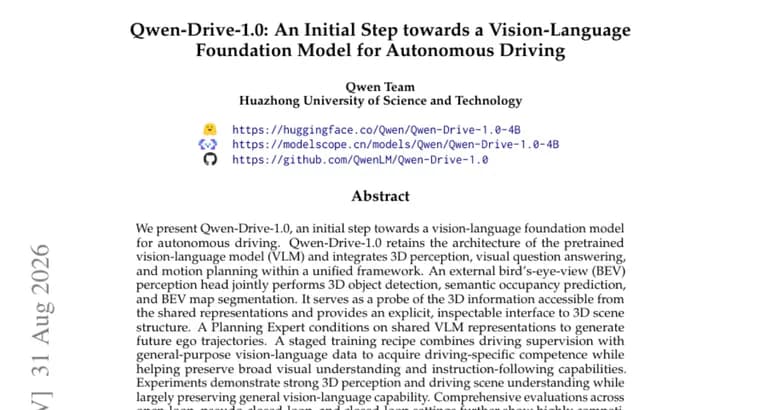 Qwen-Drive-1.0: новая модель объединила 3D-восприятие и планирование для беспилотных авто