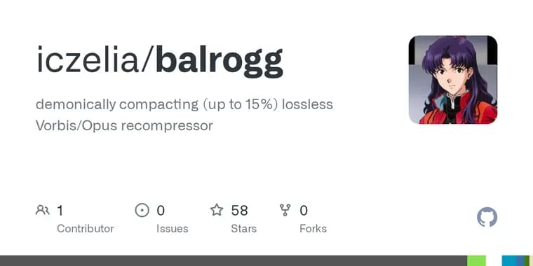 Balrogg пересжимает Vorbis и Opus без потерь: экономия до 12%