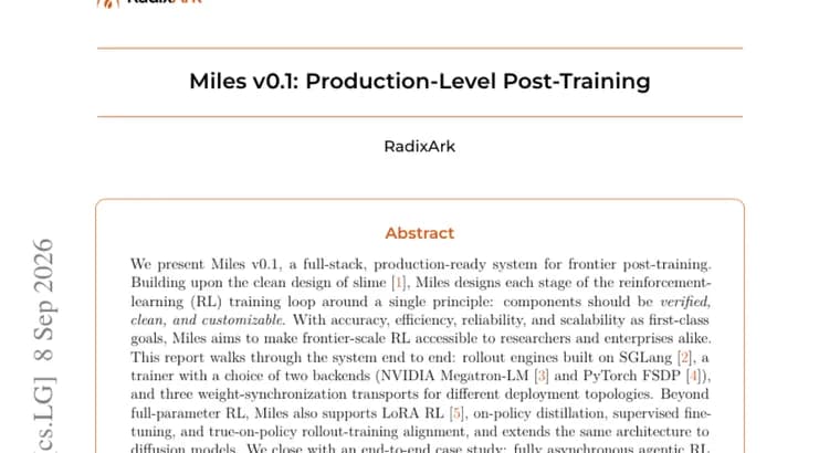 Вышла Miles v0.1, open-source система для RL-обучения ИИ
