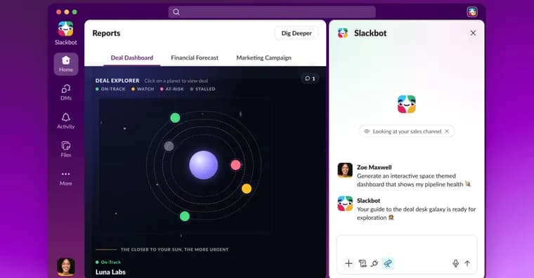 Slack запустил Slackforce Surfaces, ИИ строит дашборды и отчёты в чате