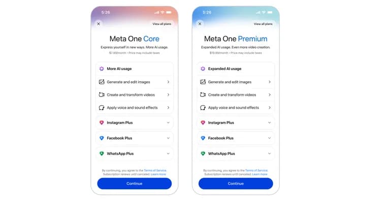 Meta запустила Meta One, подписки на соцсети и ИИ от $7,99