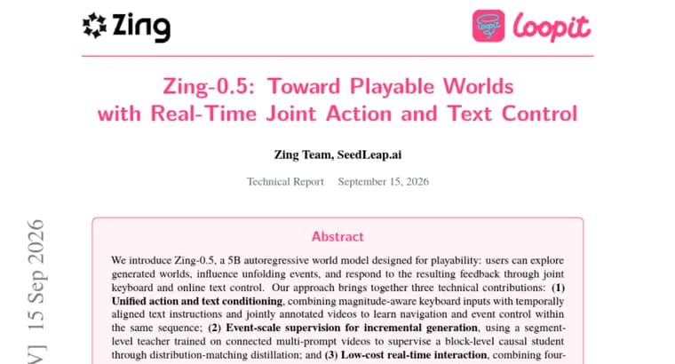 Zing-0.5: исследователи выпустили ИИ-модель мира с управлением клавиатурой и текстом