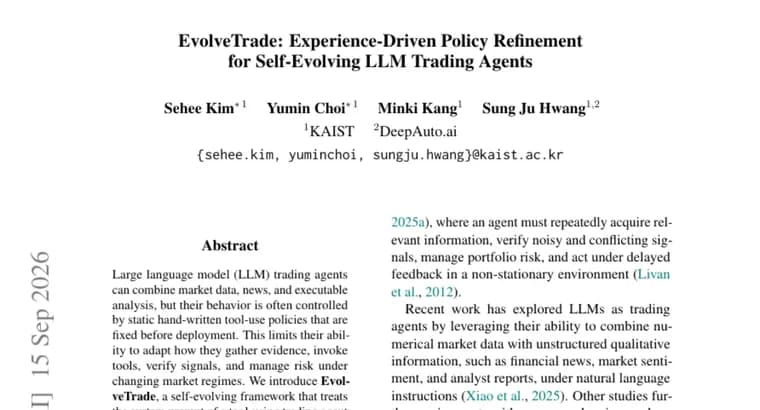 EvolveTrade: LLM-агент для торговли сам переписывает свою стратегию по итогам сделок