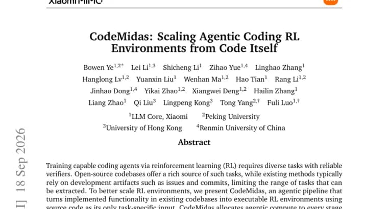 CodeMidas превращает исходный код проектов в RL-среды для обучения ИИ-агентов программированию