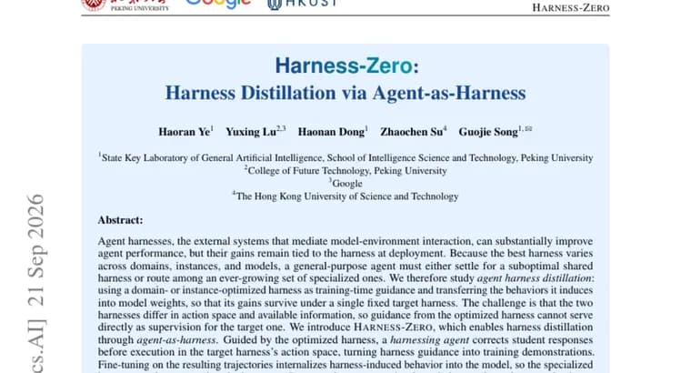 Harness-Zero переносит поведение агентного харнеса в веса модели