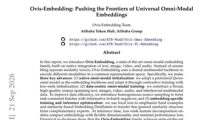 Ovis-Embedding: единая модель эмбеддингов для текста, изображений, видео и аудио