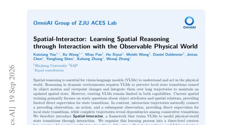 Spatial-Interactor учит нейросети понимать пространство через взаимодействие с миром