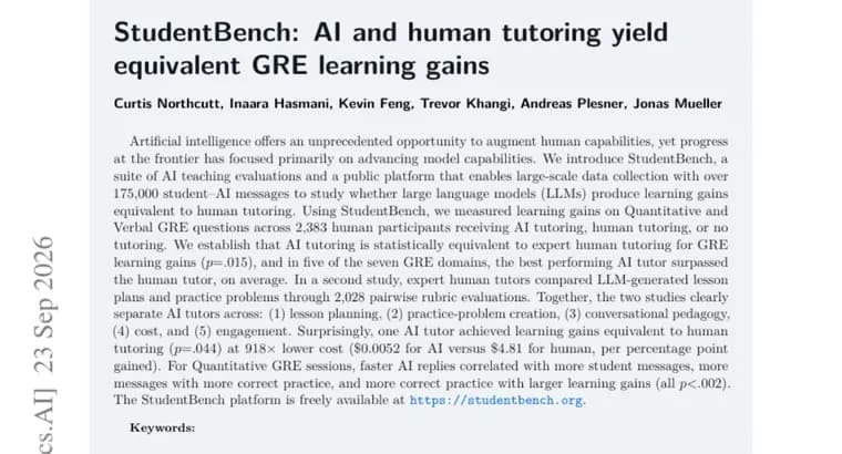 StudentBench: ИИ-репетиторы не уступают экспертам-людям в подготовке к GRE