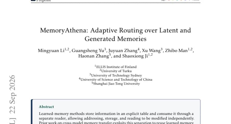 MemoryAthena: нейросеть научили выбирать между поиском и генерацией памяти