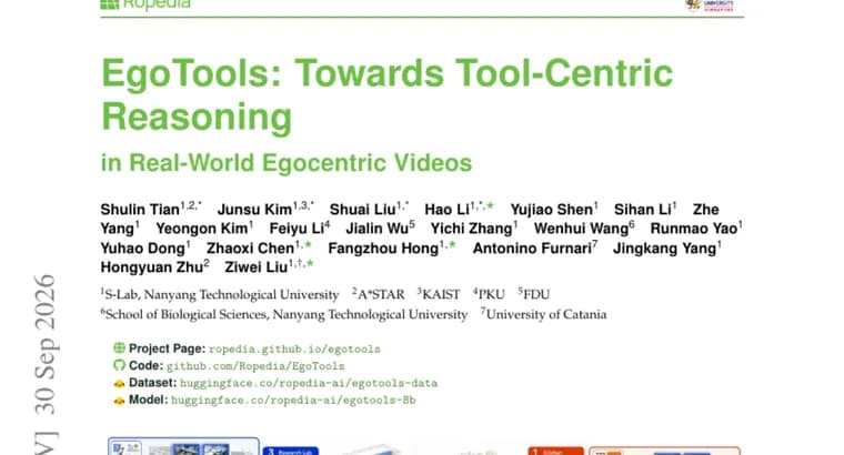 Представлен EgoTools: датасет и бенчмарк по работе с инструментами в видео от первого лица