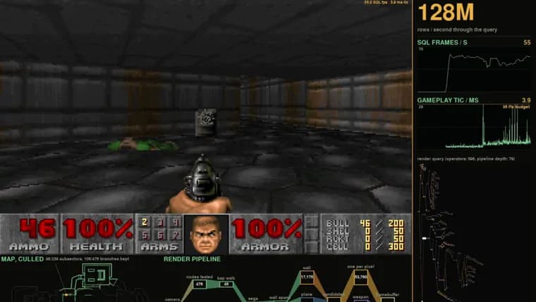 Лукас Фогель отрисовал Doom в SQL-базе данных: проект SQLDoom