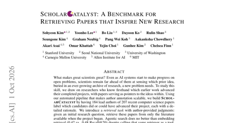 ScholarCatalyst: бенчмарк показал, что ИИ-агенты плохо находят вдохновляющие статьи