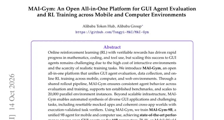 MAI-Gym: открытая платформа для обучения и оценки GUI-агентов, модель 9B