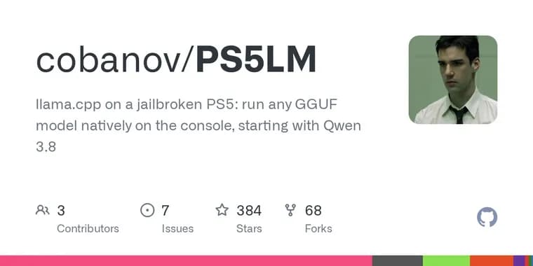 Проект PS5LM запускает llama.cpp на взломанной PS5 и раздаёт модели по сети