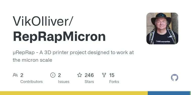 Открытый проект µRepRap (RepRapMicron): 3D-печать смолой каплями от 4 мкм