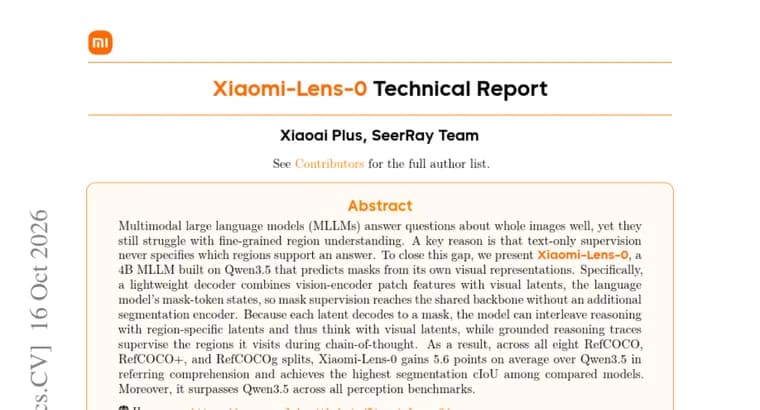 Представлена Xiaomi-Lens-0: модель 4B на базе Qwen3.5 сама строит маски областей