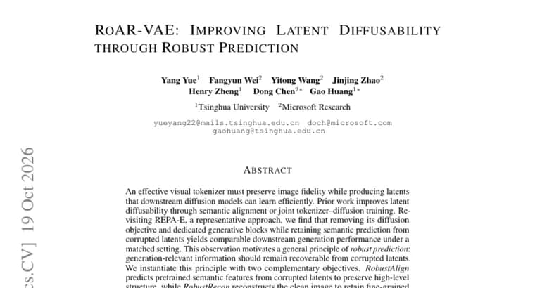 RoAR-VAE: новый визуальный токенизатор облегчает обучение диффузионных моделей