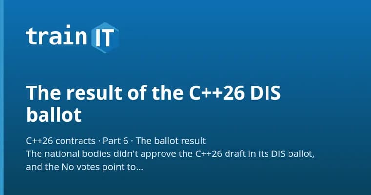 Проект стандарта C++26 провалил голосование ISO: 12 «за», 9 «против»