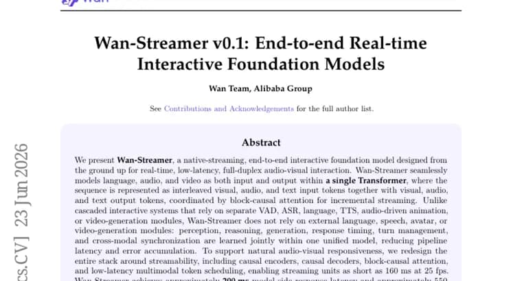 Wan-Streamer v0.1: интерактивная foundation model для real-time видео-аудио общения