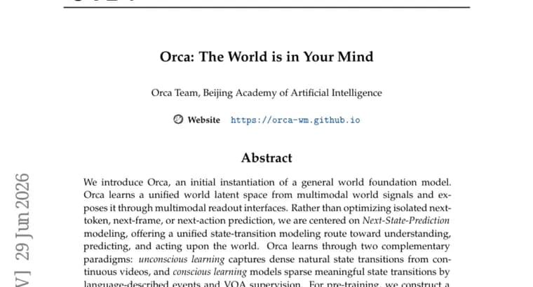 Orca: фундаментальная модель мира, которая предсказывает будущее