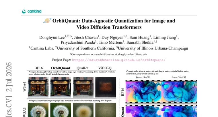 OrbitQuant: универсальная квантизация для быстрой генерации видео и изображений нейросетями