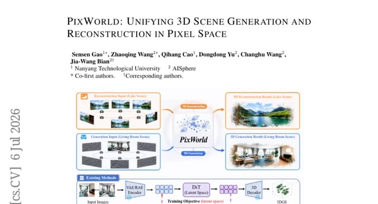 PixWorld: генерация и реконструкция 3D-сцен в едином пиксельном пространстве