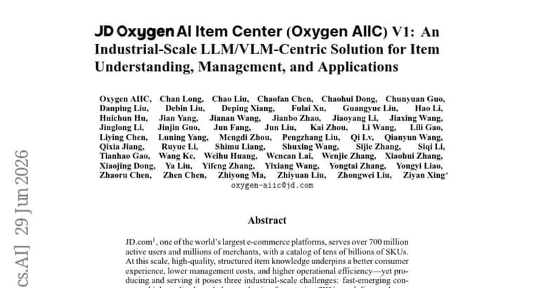 JD Oxygen AI Item Center (Oxygen AIIC) v1: промышленная LLM/VLM-платформа для товарных данных JD.com