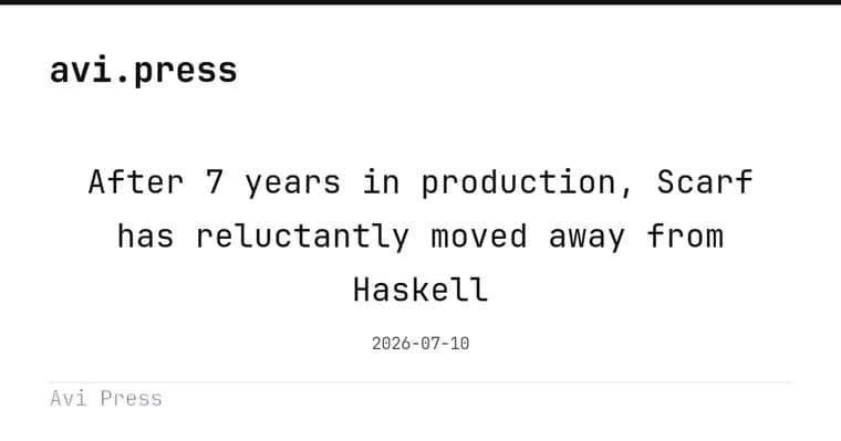 После семи лет в проде Scarf нехотя отказалась от Haskell