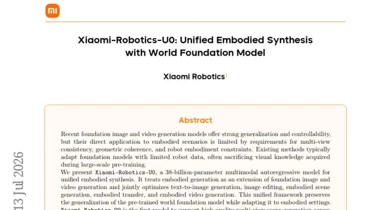 Xiaomi представила Robotics-U0, модель генерации видео для роботов, занявшую 1-е место в World Arena