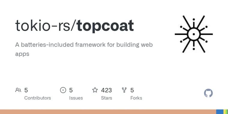 Topcoat: новый full-stack фреймворк для Rust без сборки WebAssembly