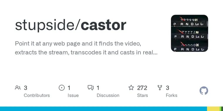 Castor, консольная утилита для трансляции видео из браузера на смарт-ТВ без Chromecast