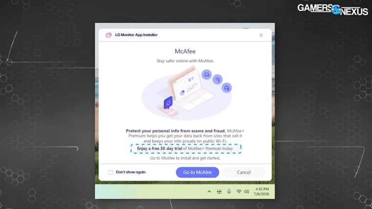 LG-мониторы тайно устанавливают ПО с рекламой McAfee через Windows Update